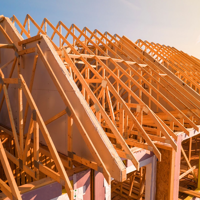 Houses under construction